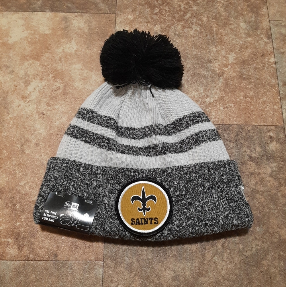 New. New Era New Orleans Saints Sideline Historic Black Knit Hat.